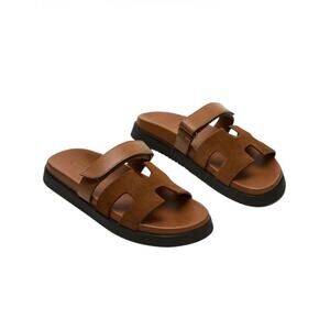 Steve Madden Mayven Camel Leather Slide Sandals Size 9.5 NEW